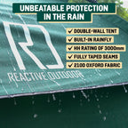 Reactive Outdoor Tent - 3 Second Tent - 3 Sec Instant Pop Up - Easy And Quick Setup Camping - 1 Person Setup Waterproof Double L