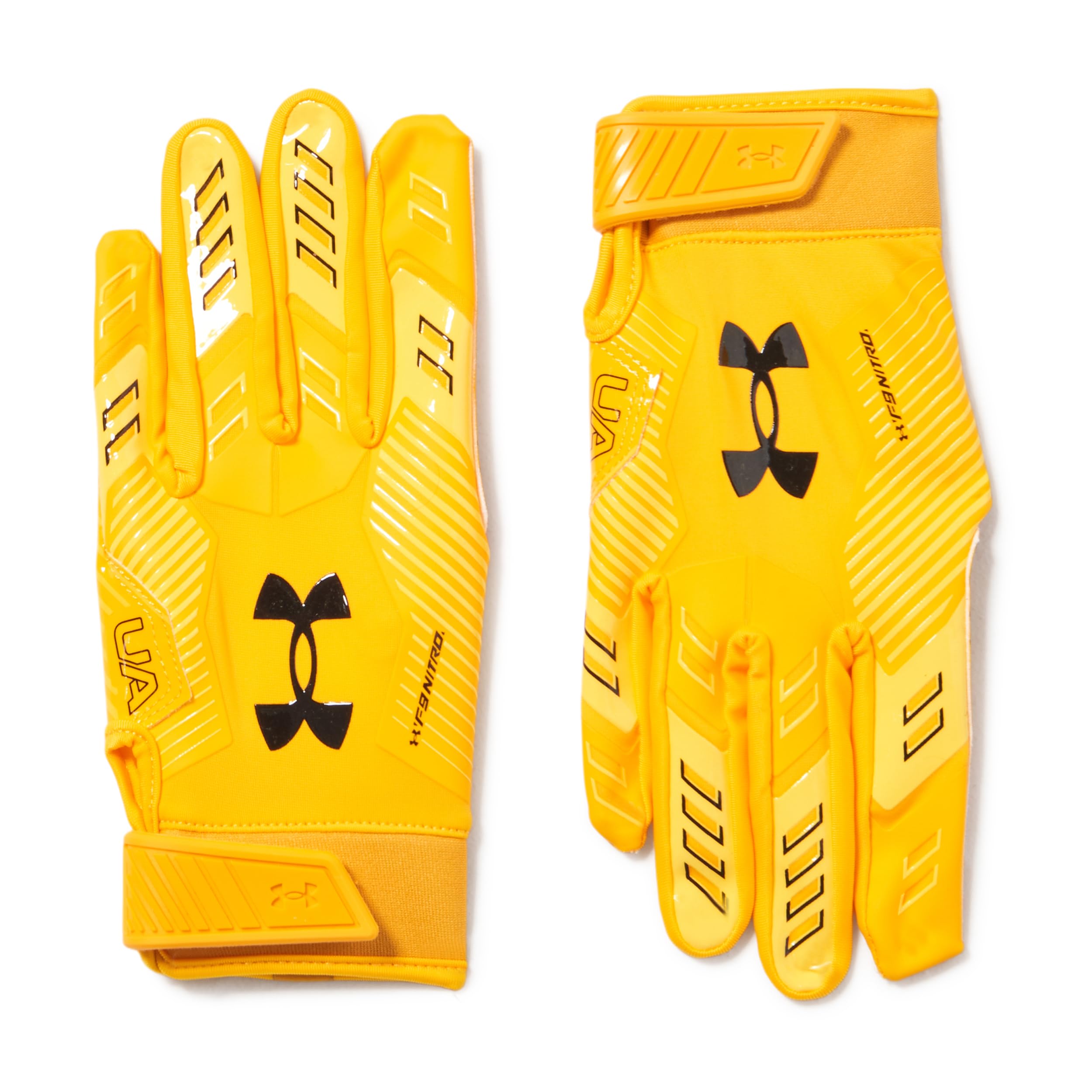 Under Armour Men'S F9 Nitro Football Gloves, (750) Steeltown Gold/Taxi/Black, Large