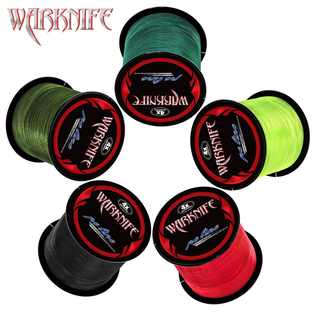 Warknife 4 Strands Braided Fishing Line, 300M/328Yards 80Lb Super Strong Wear-Resistant Tensile Strength Small Diameter Fishing