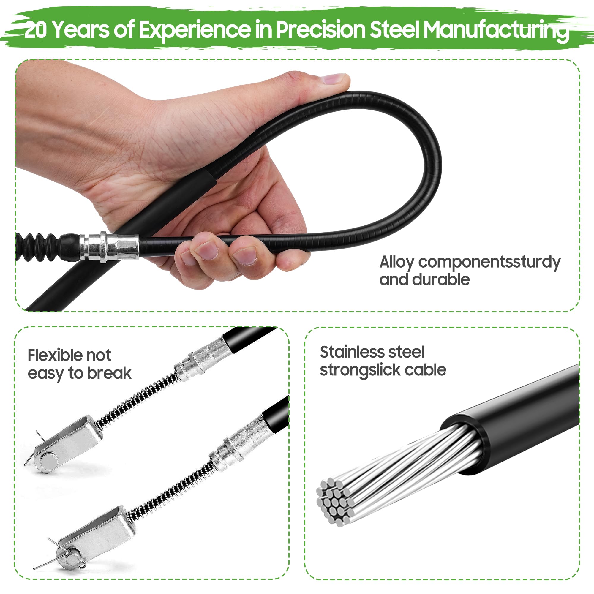 10L0L Golf Cart Brake Cable Stainless Steel Core For Ezgo Txt 1994 & Up Or Ezgo Txt Marathon Medalist, Golf Cart Driver & Passen