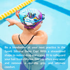 Sporti Molecule Silicone Swim Cap - Blue/Black