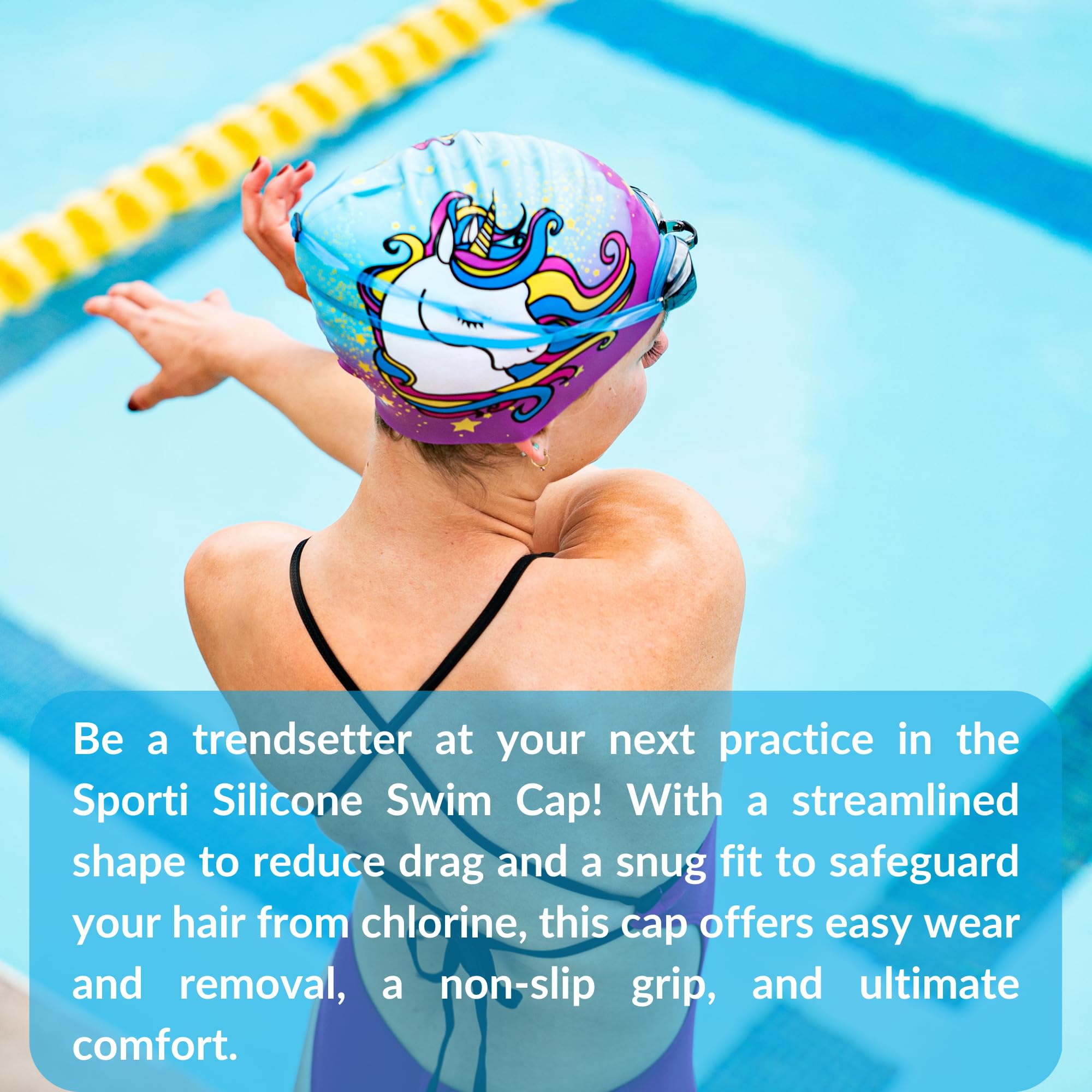 Sporti Safesplash Swimlabs Silicone Swim Cap - New Royal