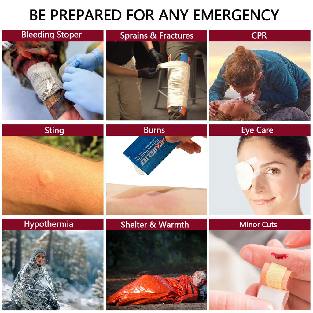 ?2023 Upgrade? Advanced First Aid Kit, Comprehensive Trauma First Aid Kits With Labelled Compartments For Cars, Home, Office, Ba