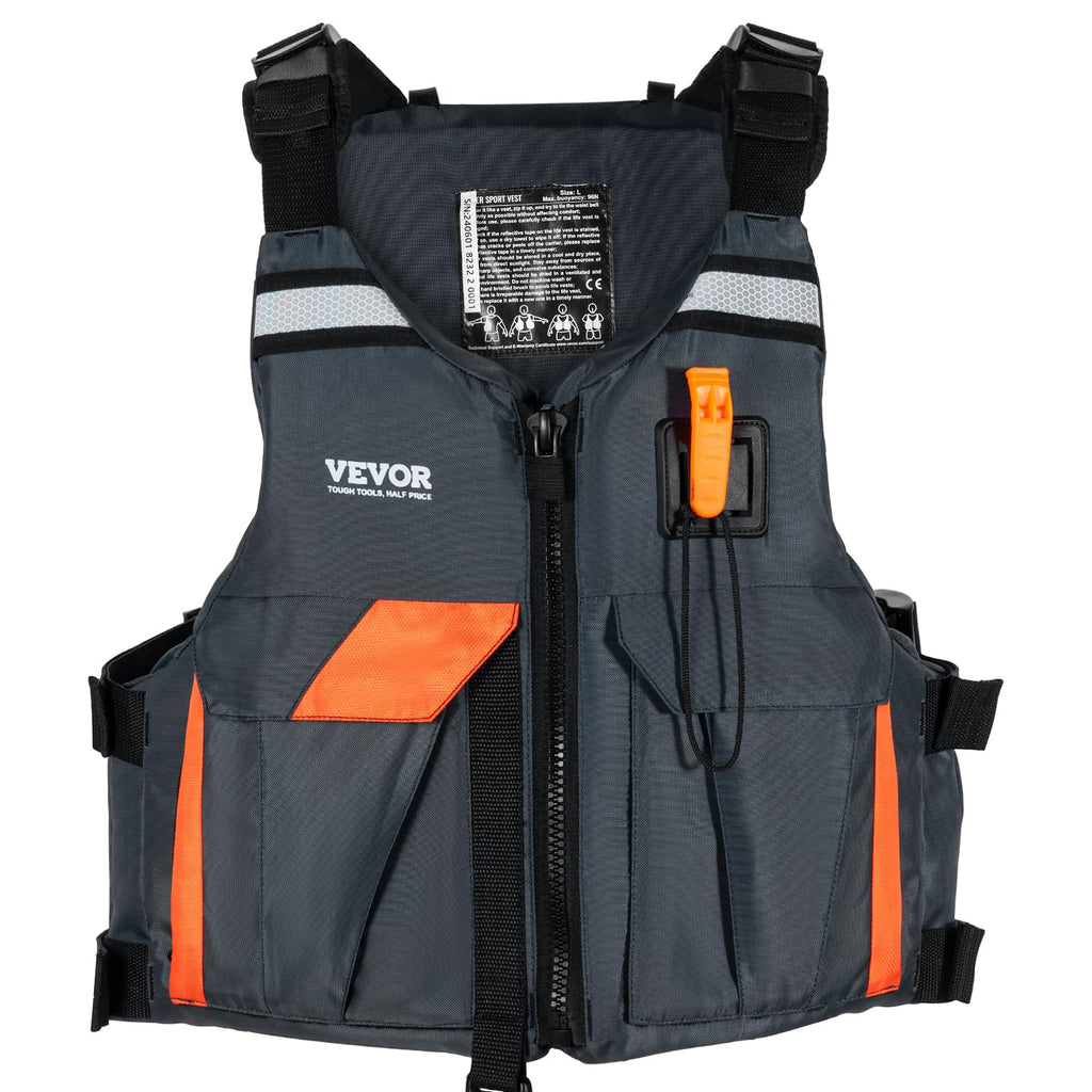 Vevor Life Vest For Watersports (Pfd), Life Jacket With Waterproof Nylon & 96N Buoyancy, Life Vest/Jacket For Any Water Activity