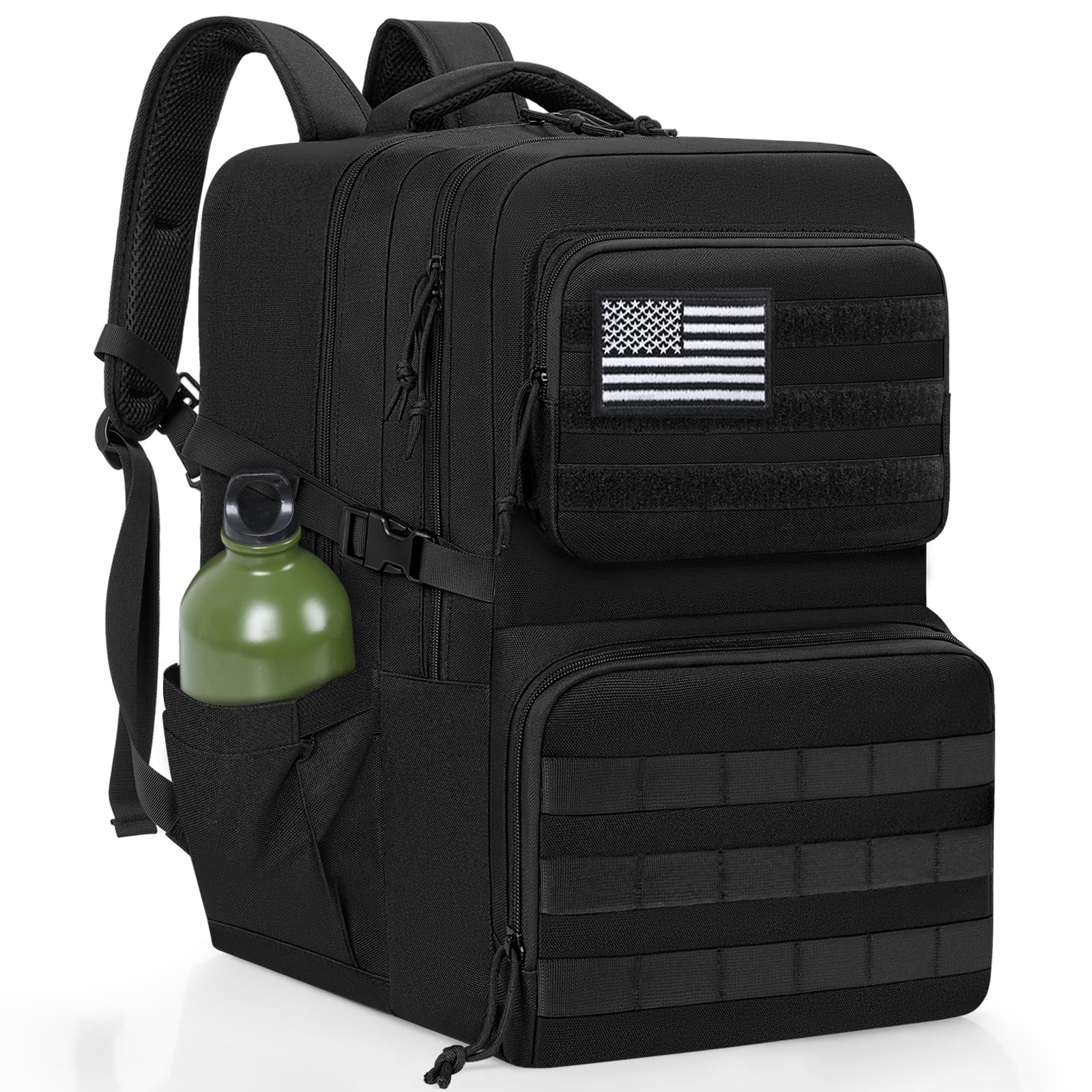 IBVIVIC 45L Military Tactical Backpack, Water-resistant Military MOLLE Assault Backpack Bag for Hunting Camping Travel Military 