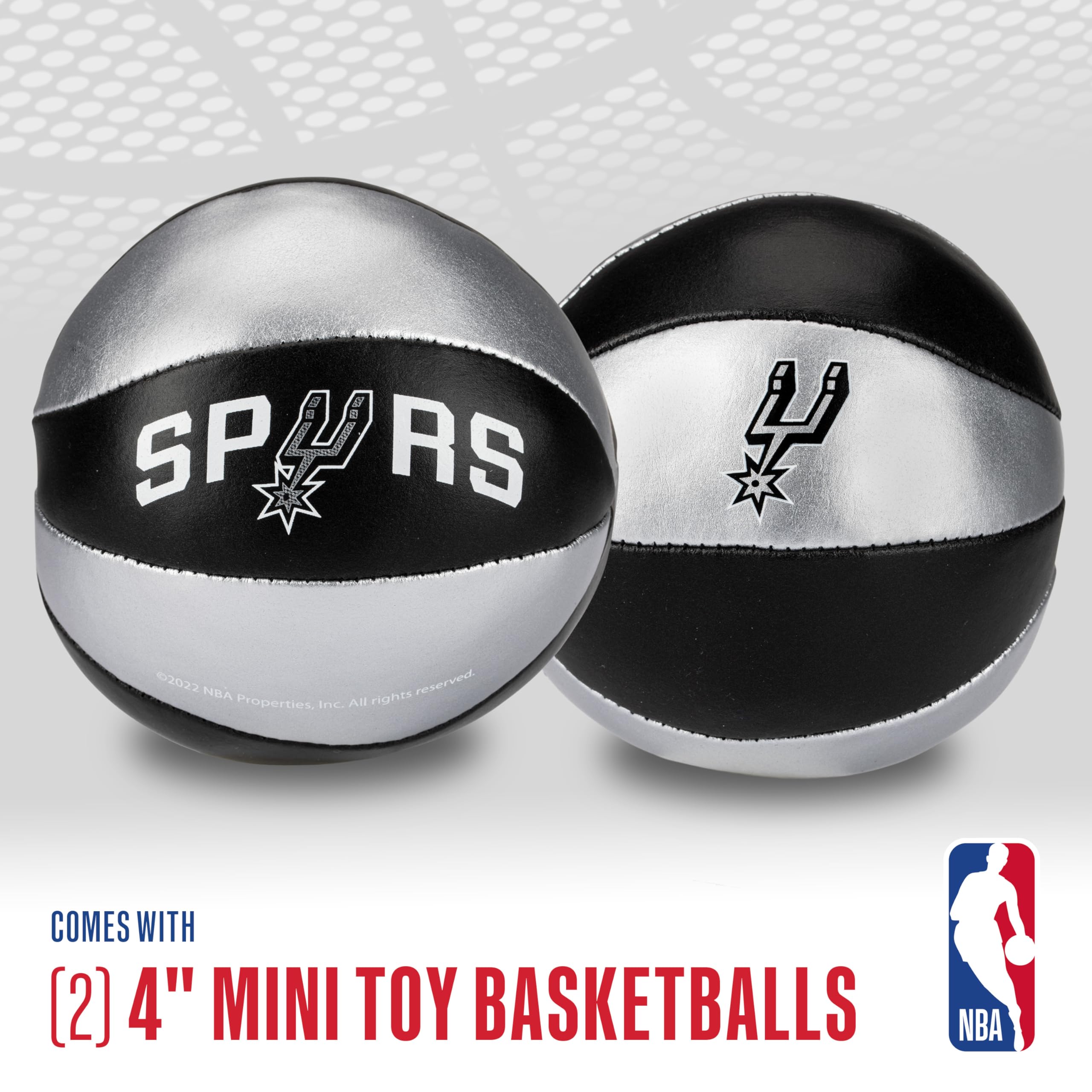 Franklin Sports Nba San Antonio Spurs Toy Basketballs - 2 Pack Of Kids Soft Mini Basketballs For Over The Door + Indoor Hoops -