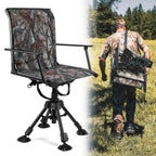 Kemimoto 360 Degree Silent Swivel Blind Hunting Chair, 320 Lbs Camo Height Adjustable Quick Folding Portable Comfortable Hunting
