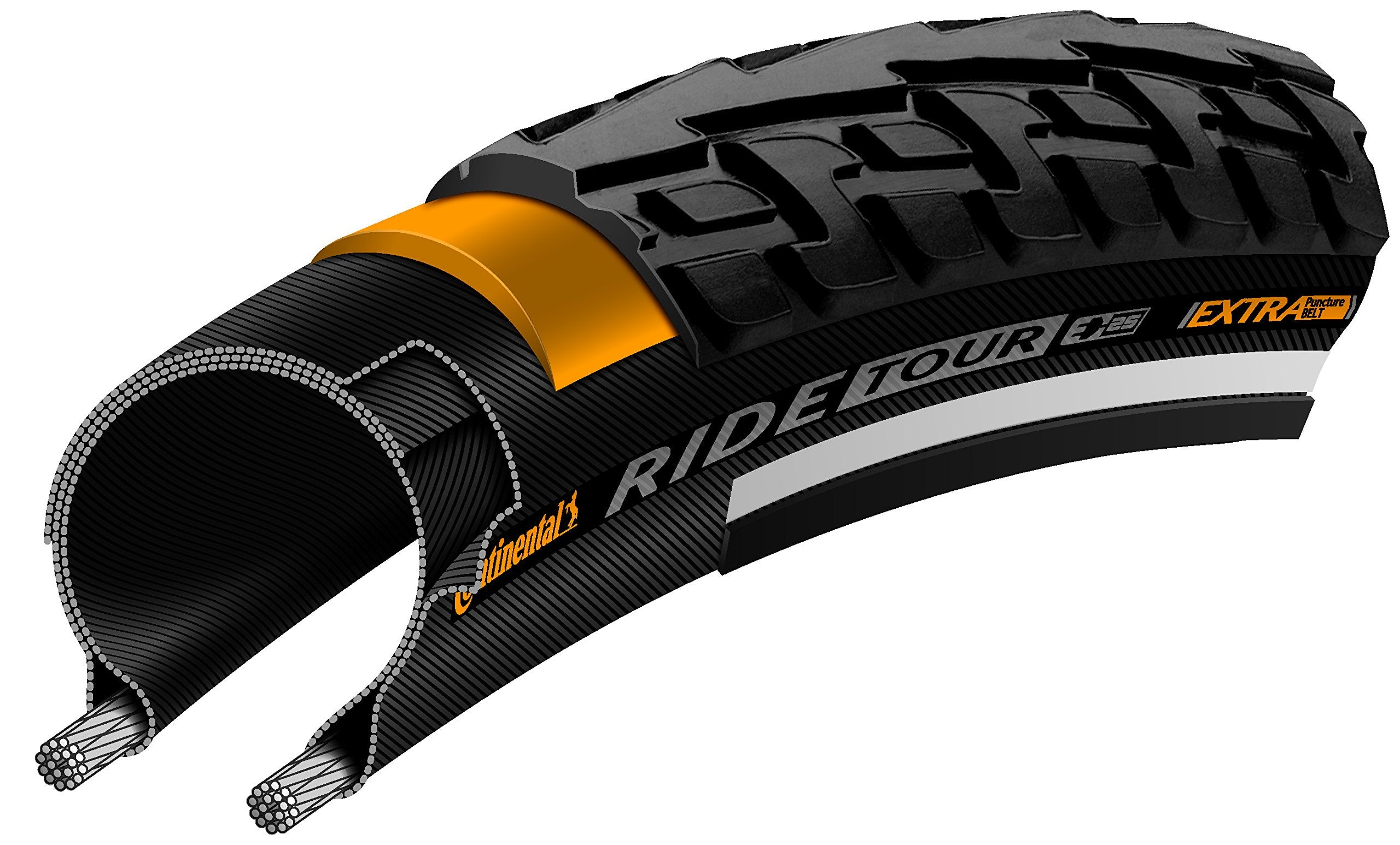 Continental Ride Tour Cross/Hybrid Bicycle Tire - Wire Bead (Black - 26 x 1 1/2-42-584 ETRTO)