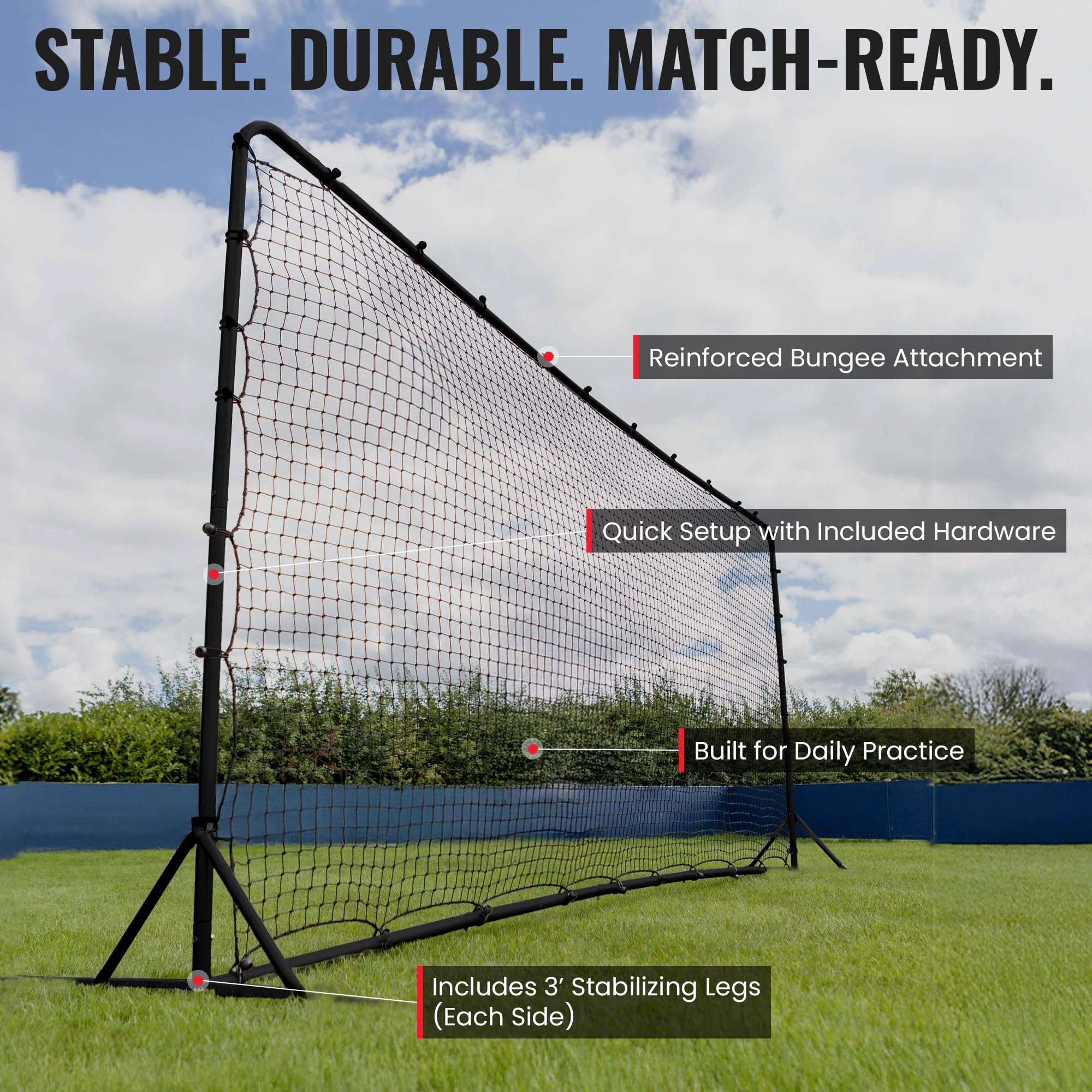 Trigon Sports Soccer Rebounder Net, 6 x 12 Bounce Back Net Soccer Goals for Backyard, Easy Setup, Kick Back Trainer for Passing,