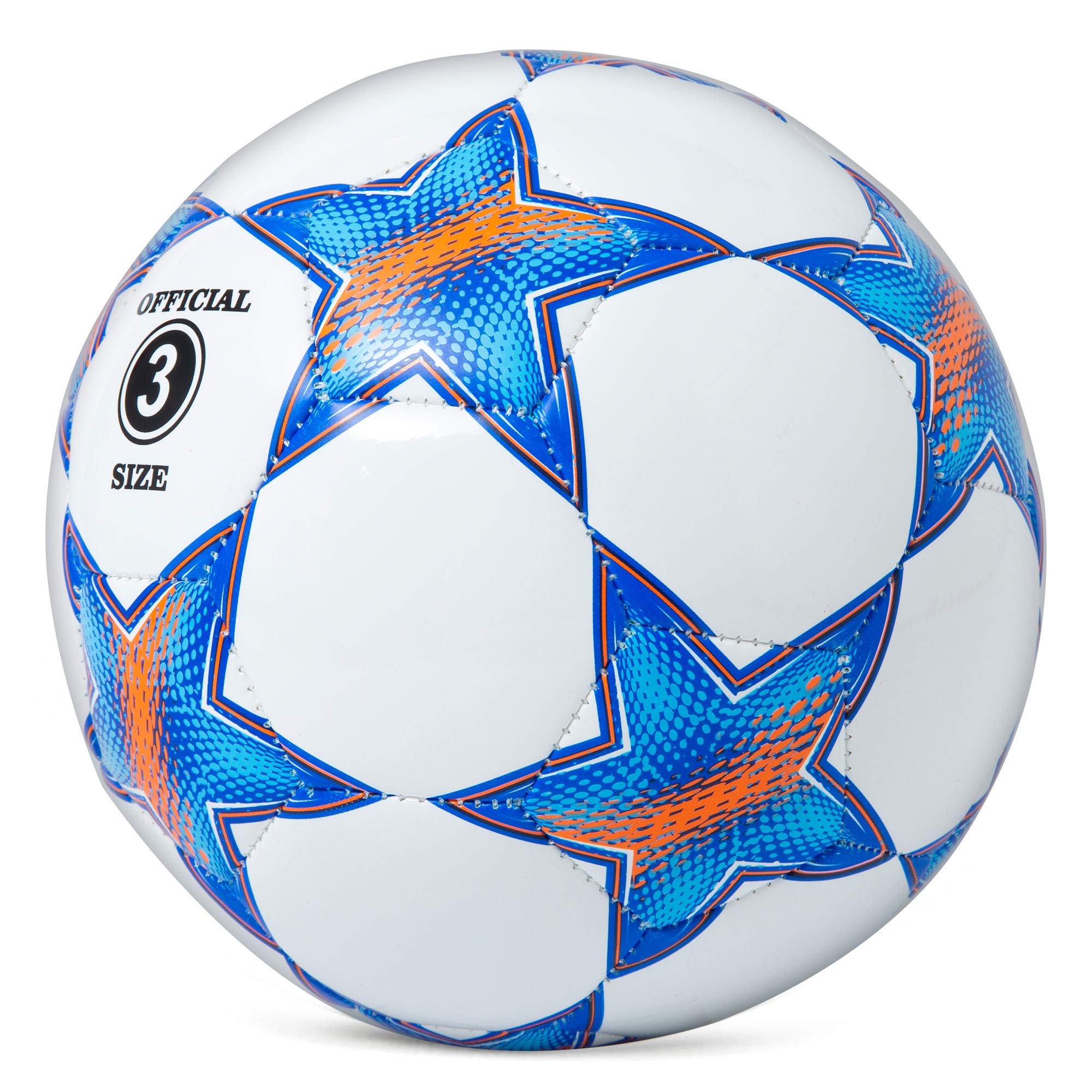 Runleaps Soccer Ball Size 3 For Kids, Ball Toys With Star Pattern Official Size Soccer Balls For Training, Playing, Boys, Girls,