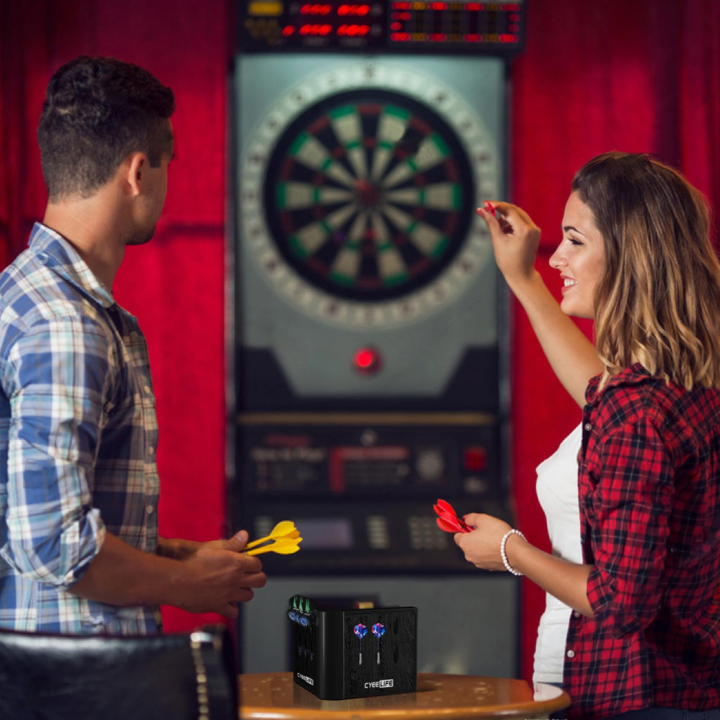 Cyeelife Plastic Darts Stand&Holder Black For 12 Soft And Steel Darts,Assemblable And Detachable Pro Dartboard Accessories