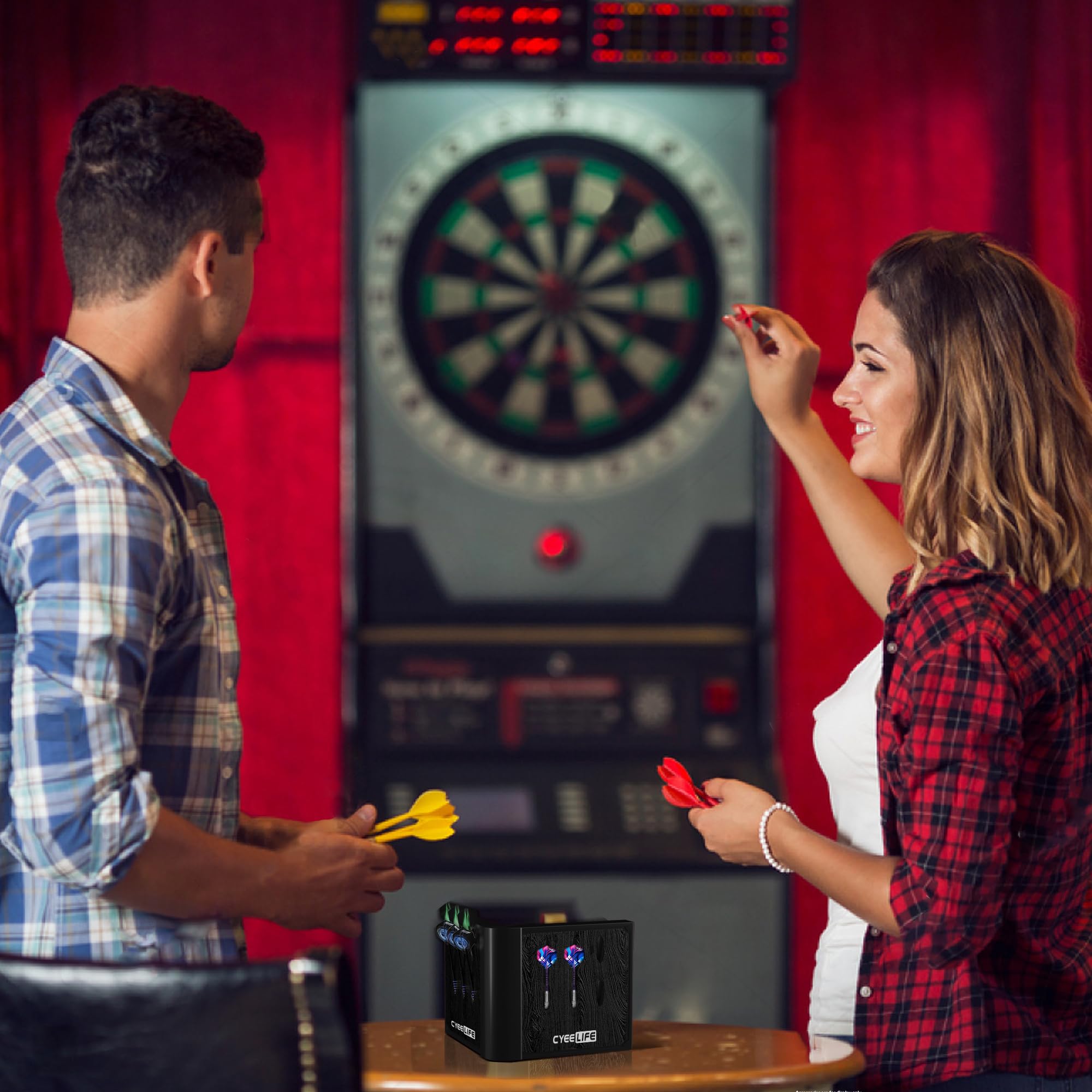 Cyeelife Plastic Darts Stand&Holder Black For 12 Soft And Steel Darts,Assemblable And Detachable Pro Dartboard Accessories