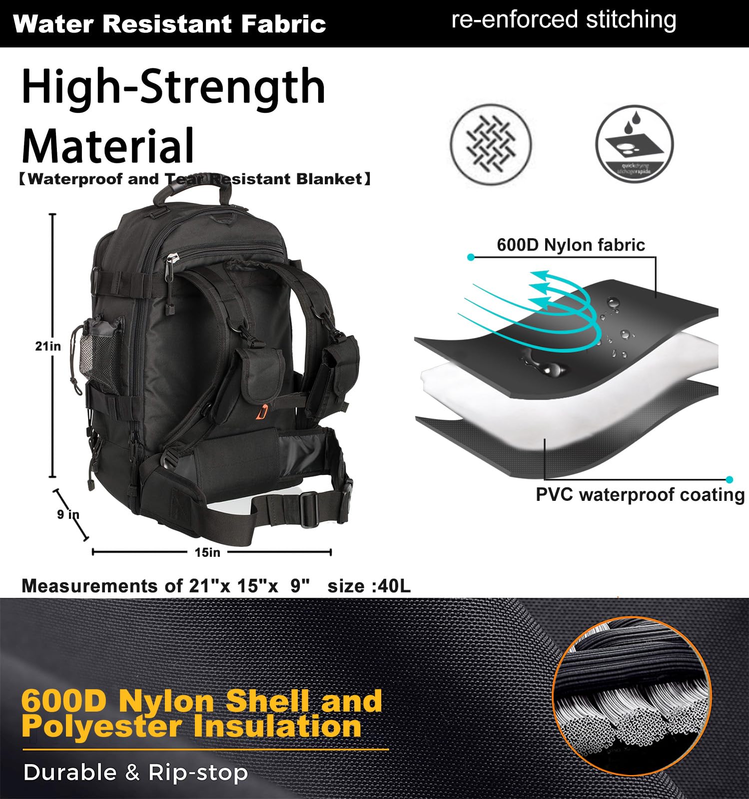 Miramrax Tactical Backpack Military Army Daypack - Assault Pack For Men Molle Backpacks Bug Out Bag 3 Day Pack For Hiking Campin