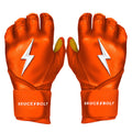 Bruce Bolt Original Series Long Cuff Orange Batting Glove - Orange Large