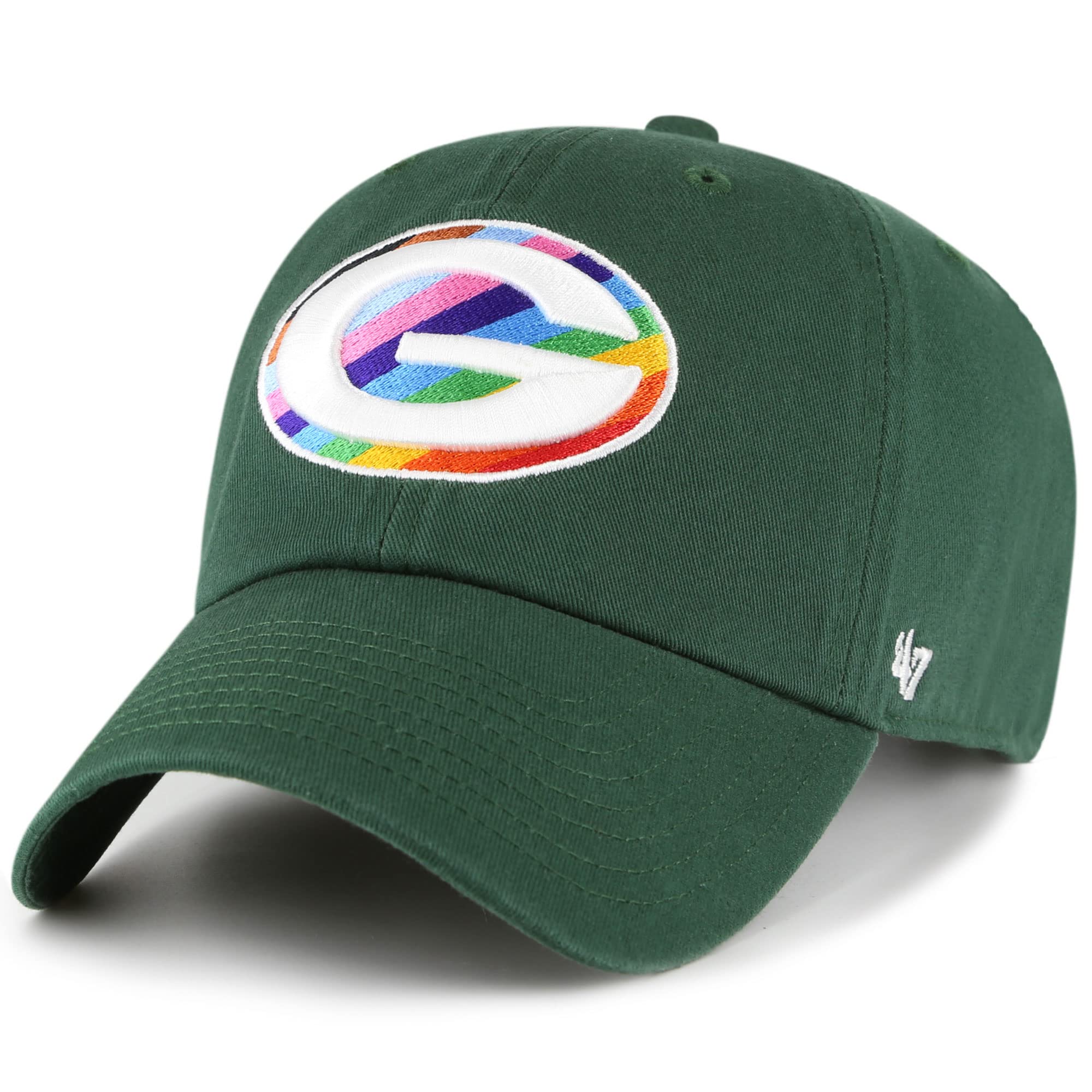 47 Men'S Green Green Bay Packers Pride Clean Up Adjustable Hat