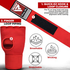 Rdx Boxing Hand Wraps Inner Gloves Men Women, Quick 75Cm Long Wrist Straps, Elasticated Padded Fist Under Mitts Protection, Muay