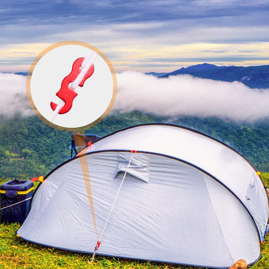 30 Pieces Aluminum Alloy Guyline Cord Adjusters Rope Adjusters Tent Tensioners Tent Wind Rope Buckles Camping Accessories For Te