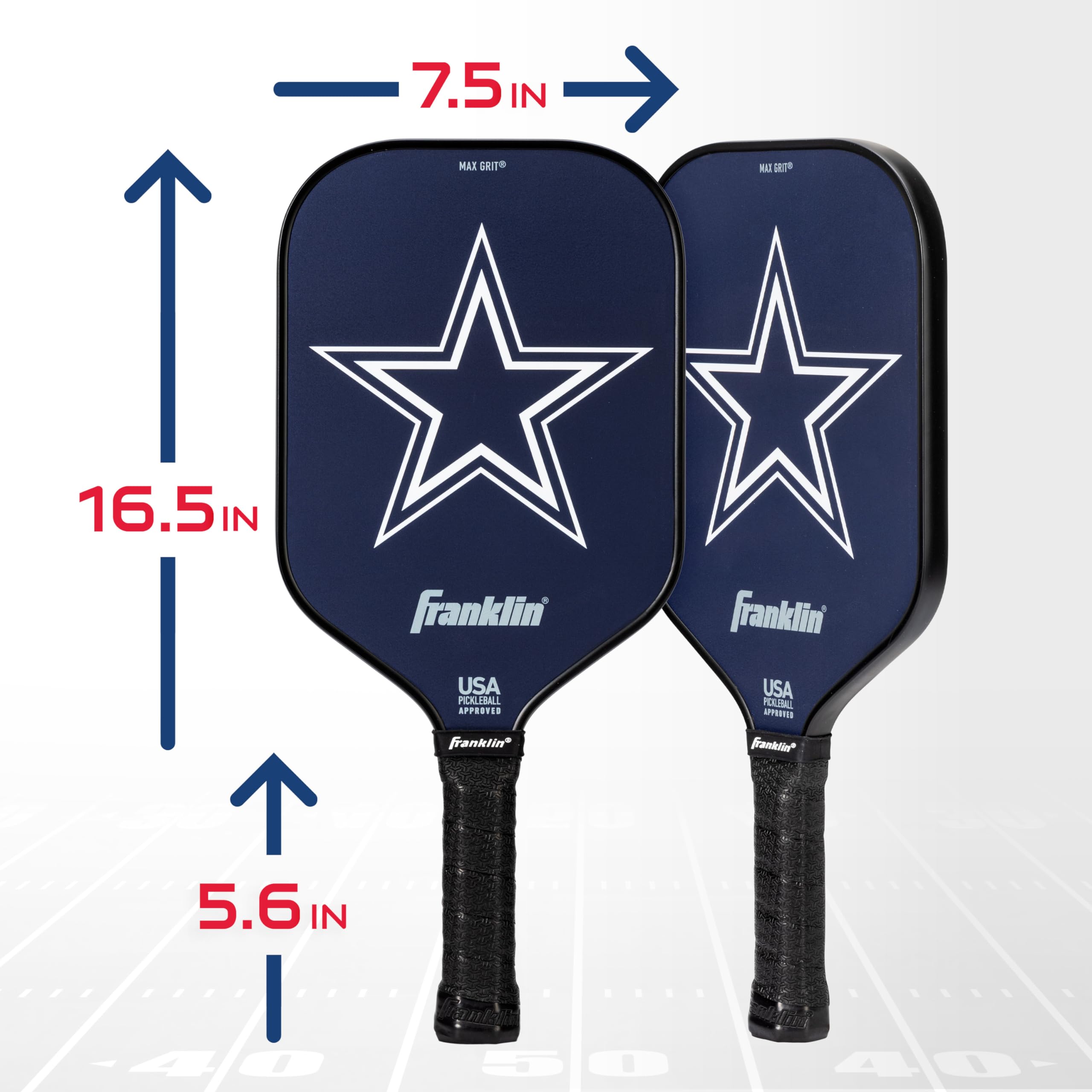 Franklin Sports Nfl Dallas Cowboys Pickleball Paddle - Pickleball X - Polypropylene Core, Team Logo - Nfl Official Licensed Prod