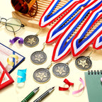 Remuuly Super Star Award Medals Bulk 2 ' ' Gold Medals Award Medallion With Neck Ribbon Metal Trophy Prize Gift For Competition