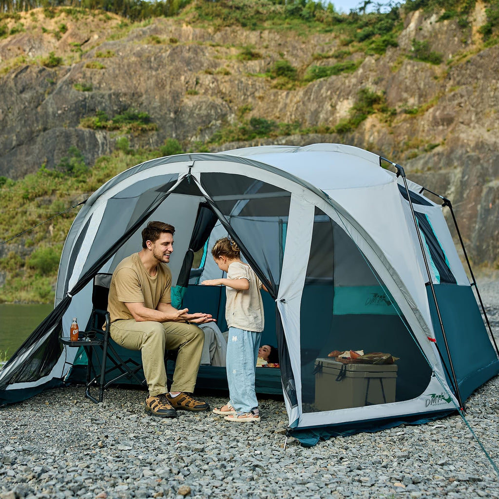 Tents For Camping 6 Person Camping Tent With Screen Porch, Weatherproof Large Cabin Tent With Rainfly And Carry Bag, Family Tent