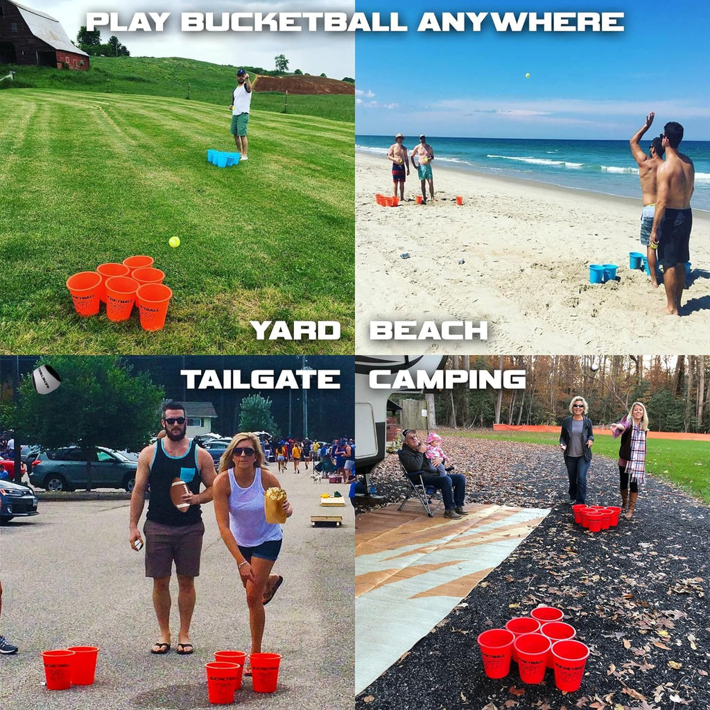 Bucketball | Usa Edition Combo Pack | Best Beach, Pool, Yard, Camping, Tailgate, Bbq, Lawn, Water, Indoor, Outdoor Game Toy For