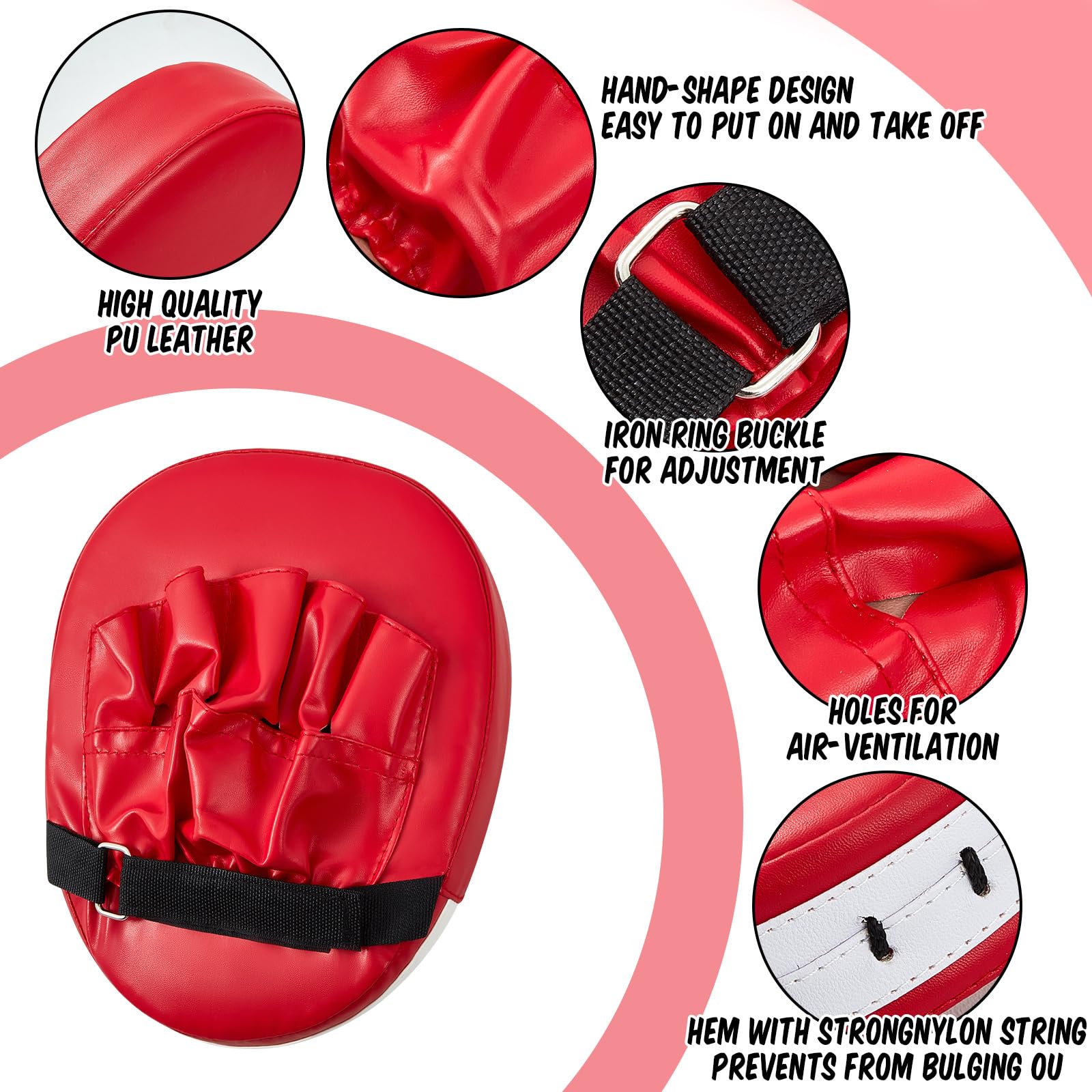 Poen 7 In 1 Taekwondo Kick Pad Boxing Training Equipment Punching Mitts Martial Arts Training Equipment Wrist Band Adjustable So