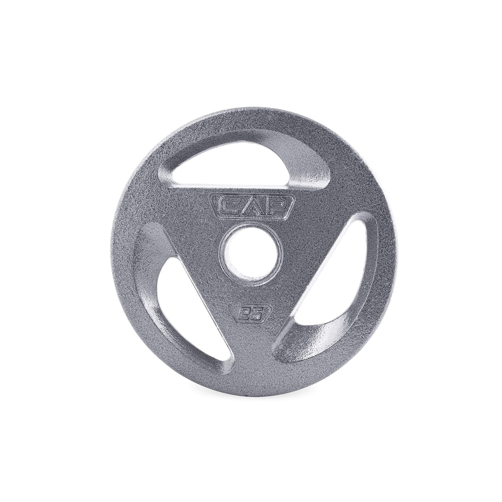 Cap Barbell 2-Inch Olympic Grip Weight Plates, Single, Gray, 25 Lb