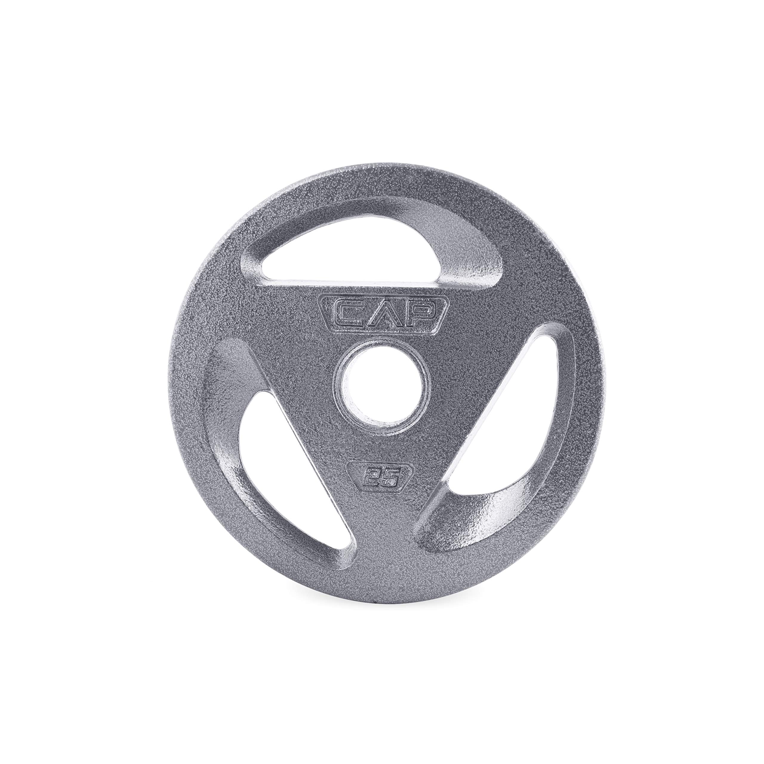 Cap Barbell 2-Inch Olympic Grip Weight Plates, Single, Gray, 25 Lb
