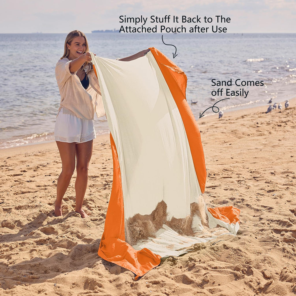 WEKAPO Beach Blanket - Sandproof Waterproof Extra Large Beach Mat | Oversized Sand-Free Lightweight Quick-Drying | Beach Essenti