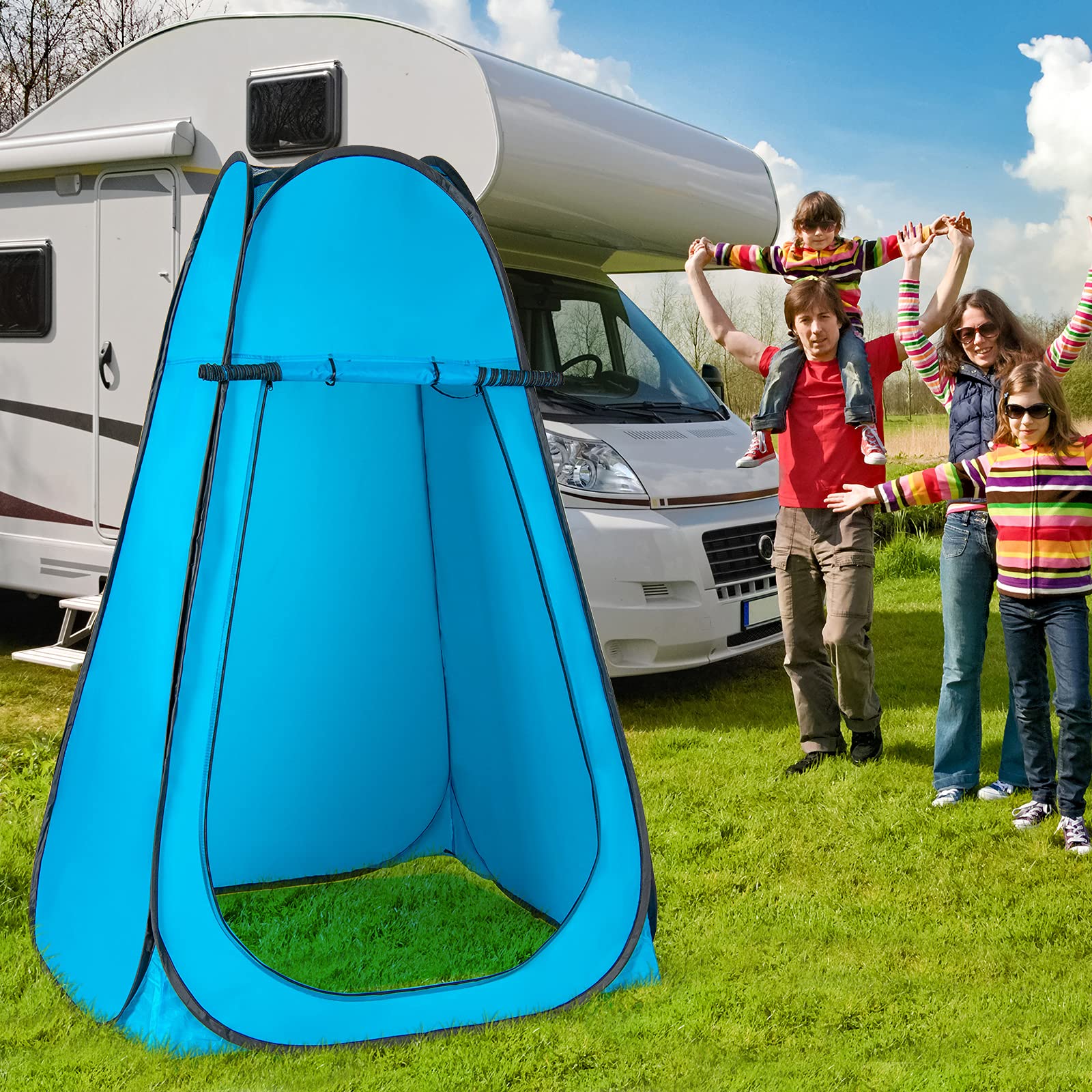 Giantex Pop-Up Privacy Tent, Shower Tent Portable Changing Room W/Carry Bag, Camping Toilet Bathroom, Privacy Shelter For Campin