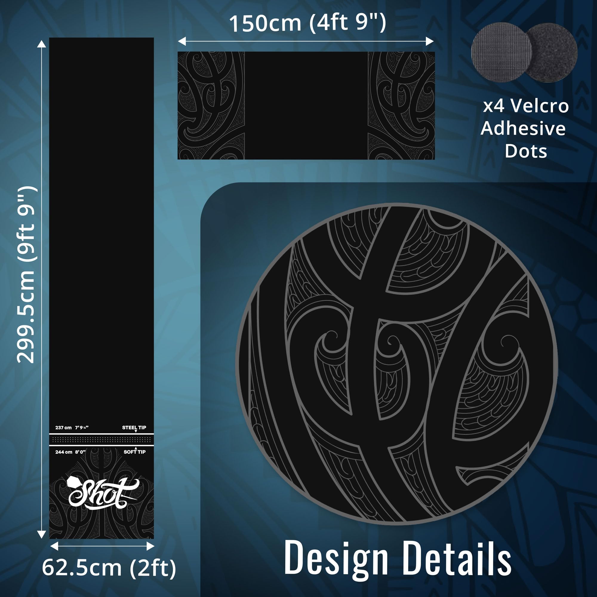 Shot Darts Heavy Duty Dart Mat, Professional T Dart Mat - Dart Points And Flooring Protector (8.7 Kg), Made In New Zealand, Non-