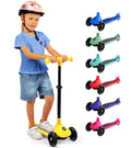 SereneLife 3 Wheel Scooter for Toddlers and Kids - Foldable Kid Scooter with LED Wheels, Adjustable Handlebar, Rear Brake, Anti-