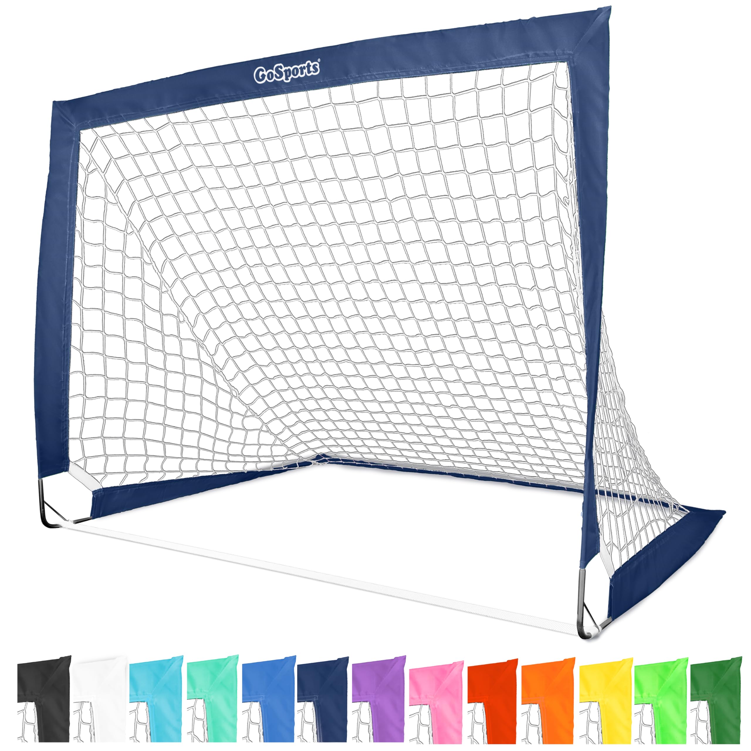 Gosports Team Tone 4 Ft X 3 Ft Portable Soccer Goal For Kids - Pop Up Net For Backyard - Navy