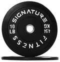 Fitvids 2'' Olympic Bumper Plate Weight Plates With Steel Hub, 10Lb, Pair, Black, Updated