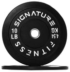 Fitvids 2'' Olympic Bumper Plate Weight Plates With Steel Hub, 10Lb, Pair, Black, Updated