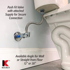 Quarter Turn Angle Valve 5/8-Inch Od By 12-Inch Stainless Steel Toilet Supply, Lead-Free, Quick Lock