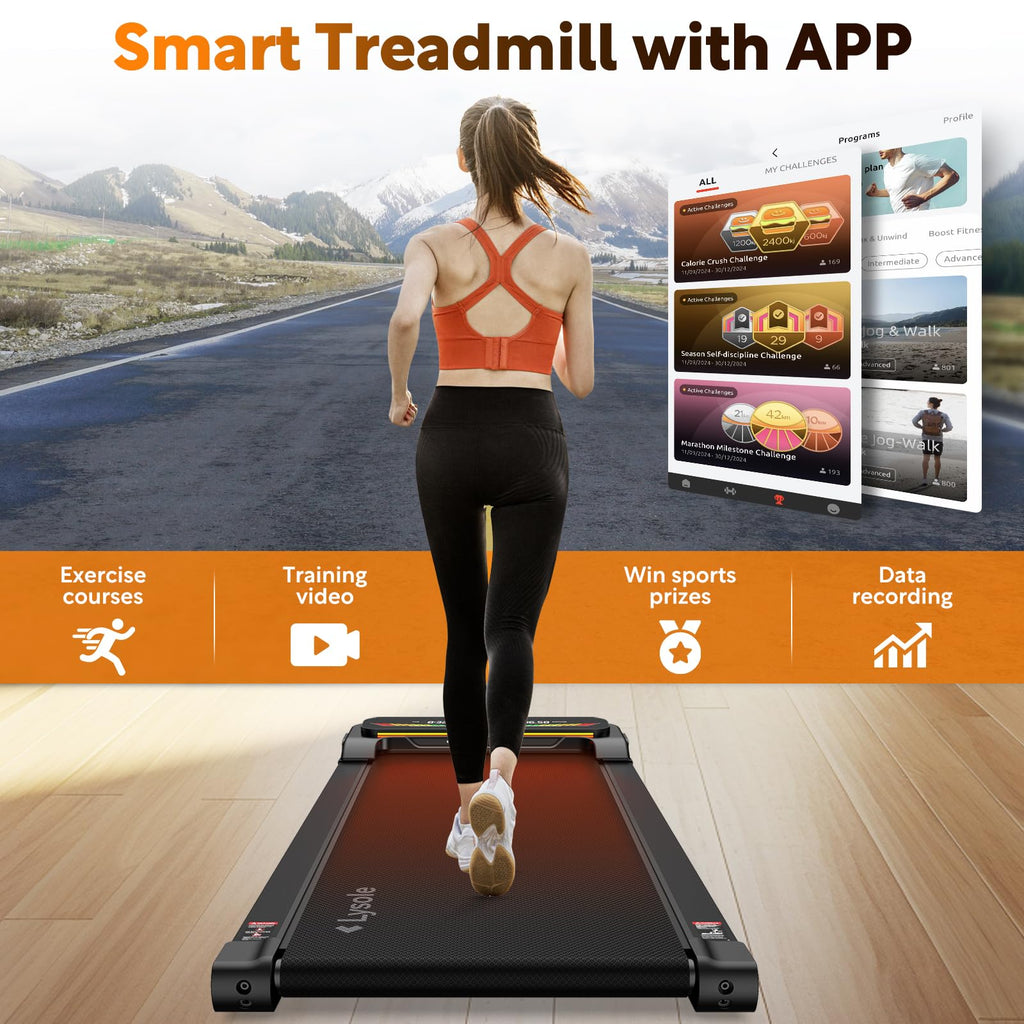 Lysole Walking Pad Treadmill With Incline,Treadmills For Home And Office,340 Lb Capacity,4 In 1 Portable Under Desk Treadmill Wi