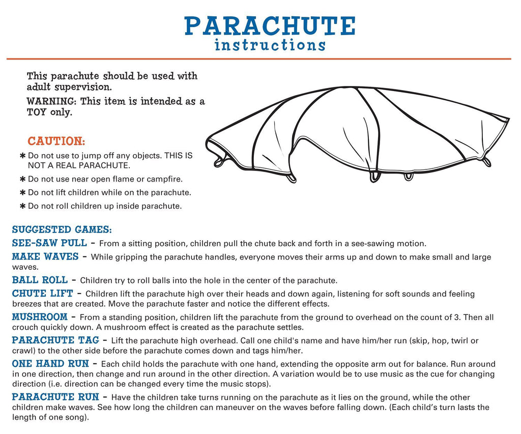Pacific Play Tents 86-941 Kids 12-Foot Parachute With Handles And Carry Bag
