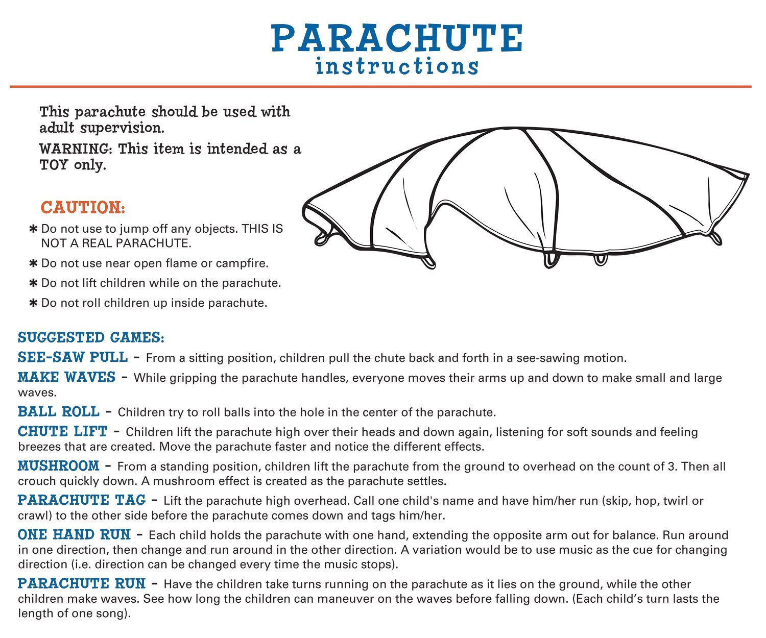 Pacific Play Tents 86-941 Kids 12-Foot Parachute With Handles And Carry Bag