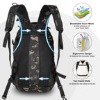 Jueachy Tactical Backpack For Men Hiking Day Pack Molle Military Rucksack Waterproof 30L Edc Bag With Usa Flag Patch Black Cp St