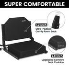 Jauntis Stadium Seats For Bleachers, Bleacher Seats With Ultra Padded Comfy Foam Backs And Cushion, Wide Portable Stadium Chairs