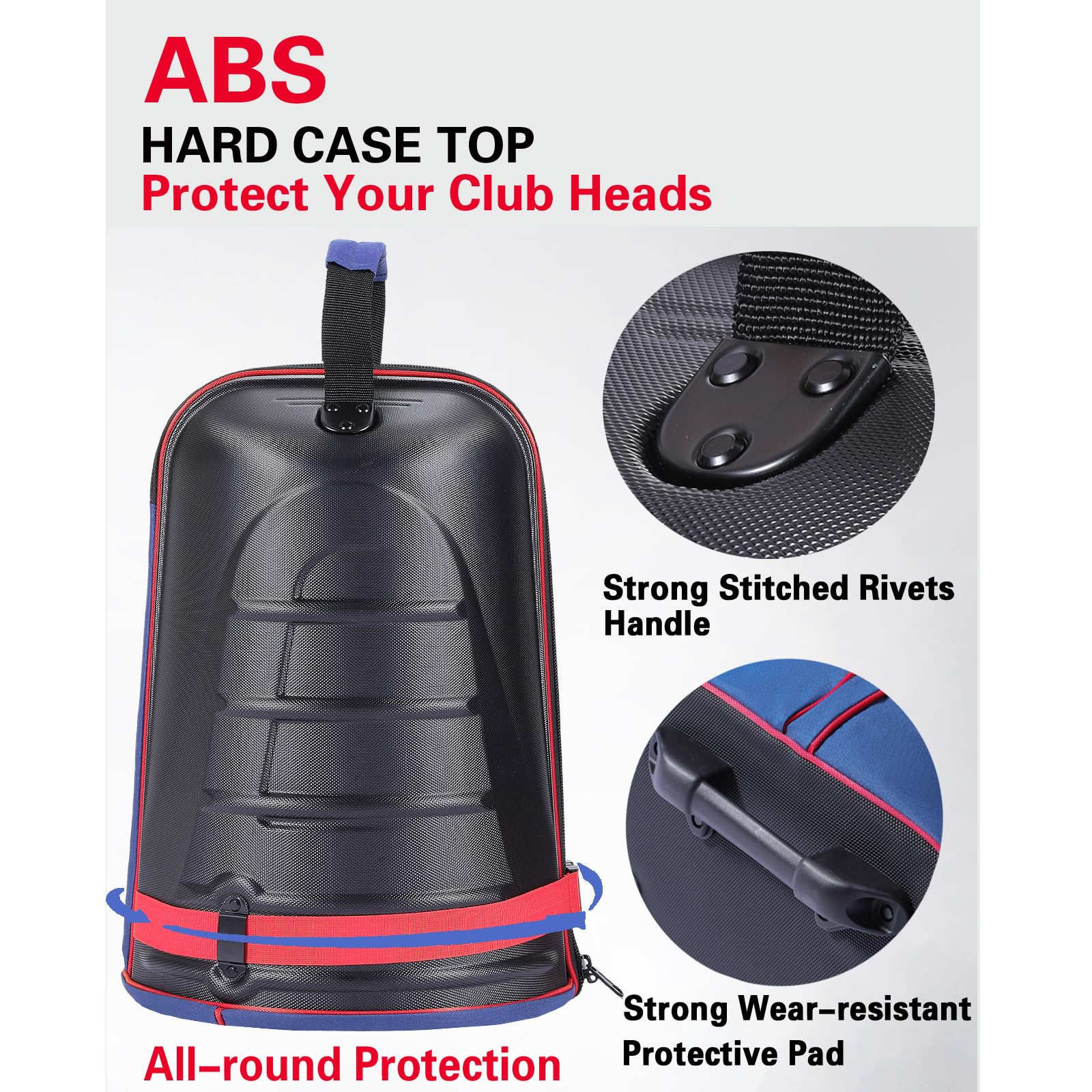 Ruthnissi Golf Travel Bags For Airlines With Strong Wheels And Hard Case Top,Keep Club Heads Safe,Waterproof Fabric,Foldable For