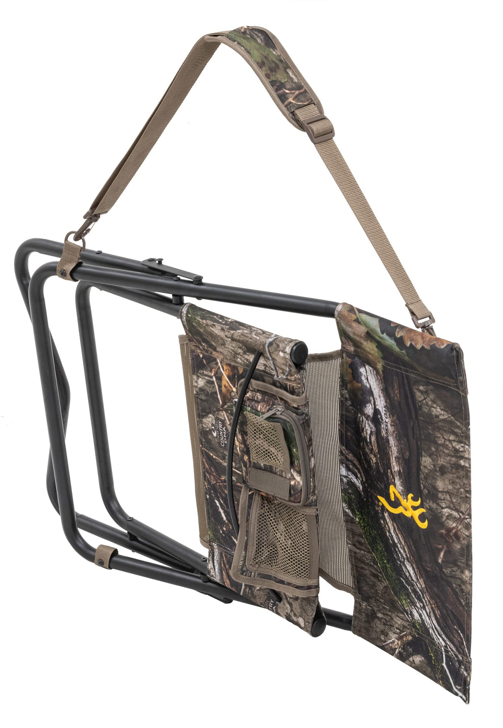 Browning Low-Profile Woodland Hunting Chair With Flat-Folding Design, Durable Steel Frame, Hanging Call Organizer Pocket, And Pa