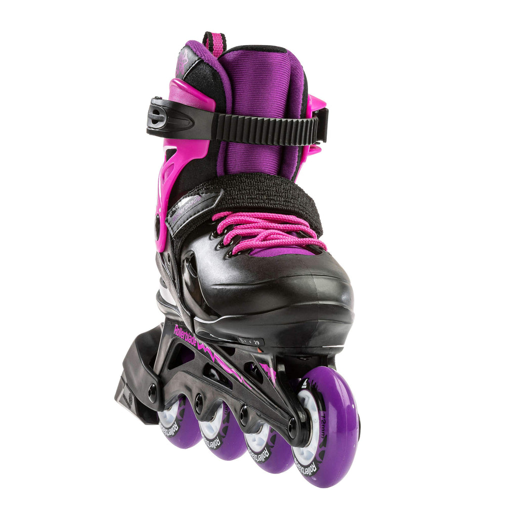 Rollerblade Fury Junior Adjustable Fitness Inline Skate, Black & Pink