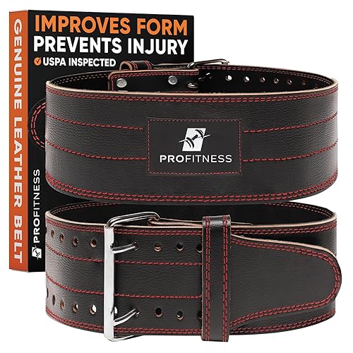 Genuine Leather Gym Weight Belt Workout Belt Weightlifting Gym Belt For Men And Woman Comes (Black/Red, Small)