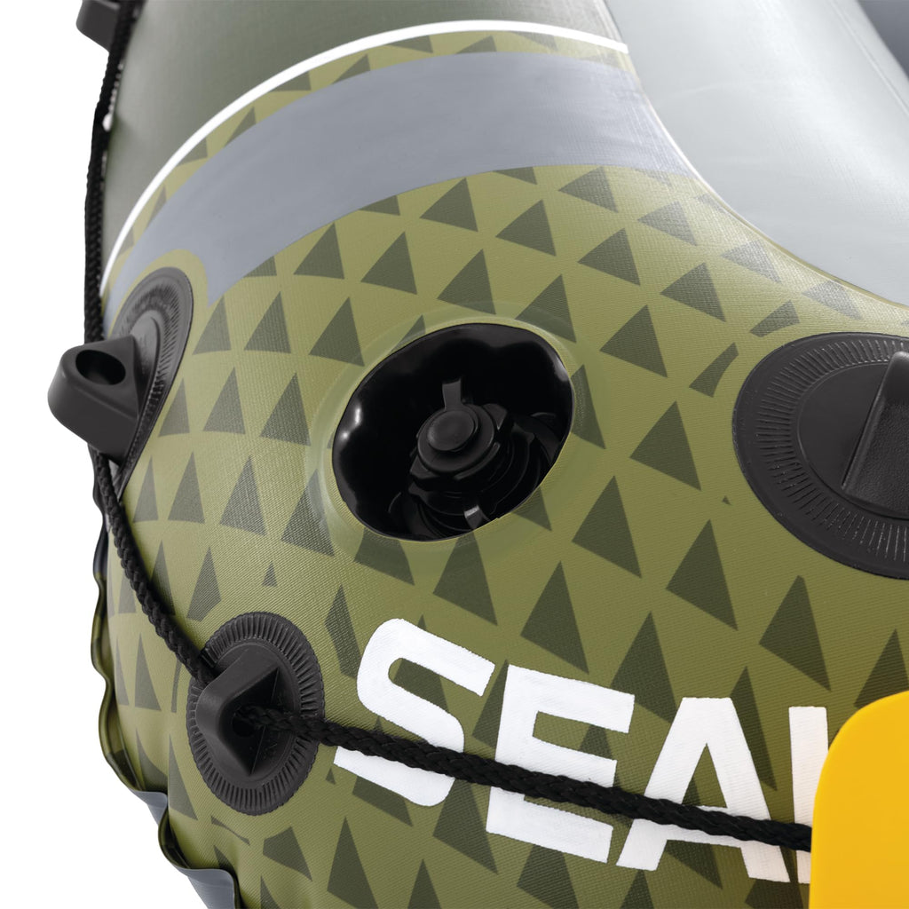 Intex 66332Ep Seahawk 2 Inflatable Boat Set: Includes Deluxe 48In Aluminum Oars And High-Output Pump - Superstrong Pvc - Fishing