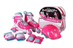Chicago Skates Girls Inline Training Skate Combo Set - Pink/Purple - Medium Sizes 1-4