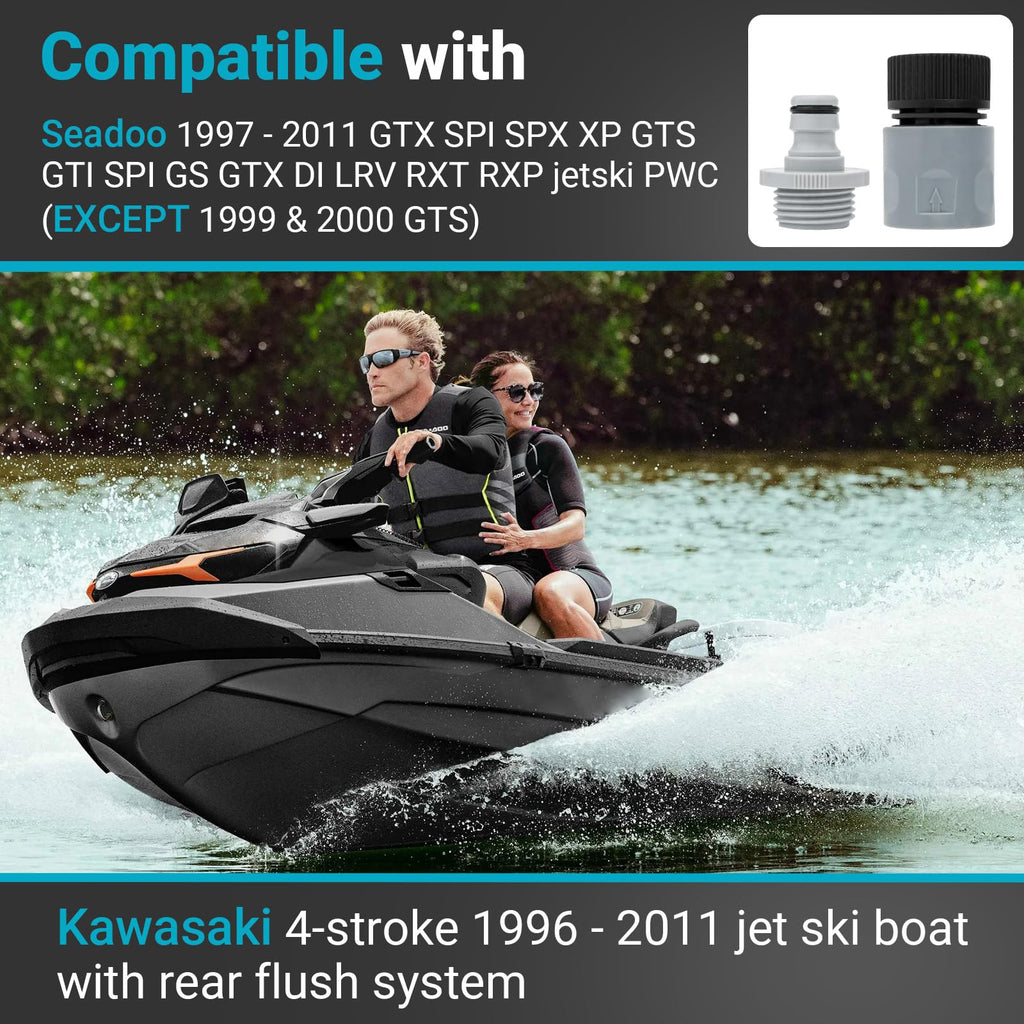 Xcwt Quick Connect Flush Adapter Kit For Seadoo - Water Hose Flush Adapter For Sea Doo 1997-2011 Jetski Pwc (Except 1999 & 2000
