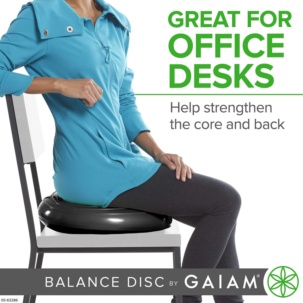 Gaiam Balance Disc Wobble Cushion Stability Core Trainer For Home Or Office Desk Chair And Kids Alternative Classroom Sensory Wi
