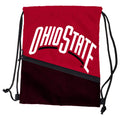 Logo Brands NCAA Ohio State Buckeyes Tilt Backsack - Water Resistant Drawstring Bag with Dual Strap Closure, Zipper Mesh Pocket,